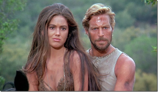 Nova (Linda Harrison) and Brent (James Franciscus)  attempt to learn the fate of Taylor BENEATH THE PLANET OF THE APES.